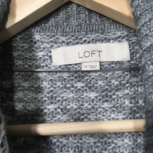 LOFT CHUNKY WOOL/MOHAIR DRAPED OPEN FRONT CARDIGAN M Luxury Sustainable Capsule - Picture 6 of 9